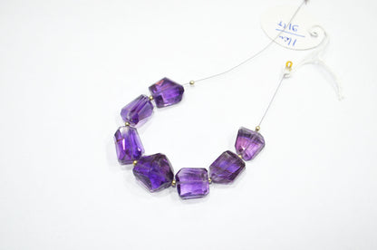 7 Pieces In A Strand Amethyst Laser Cut Nuggets Shape Beads , 12x13 - 14x16.50 mm , 32425