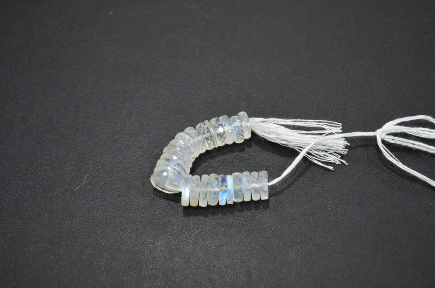Natural Rainbow Moonstone Heishi Tyre Shape Beads , 2.25 Inches , 8.50 - 9.50 mm , 32427