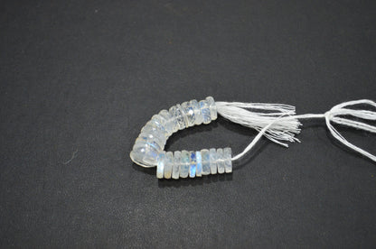 Natural Rainbow Moonstone Heishi Tyre Shape Beads , 2.25 Inches , 8.50 - 9.50 mm , 32427