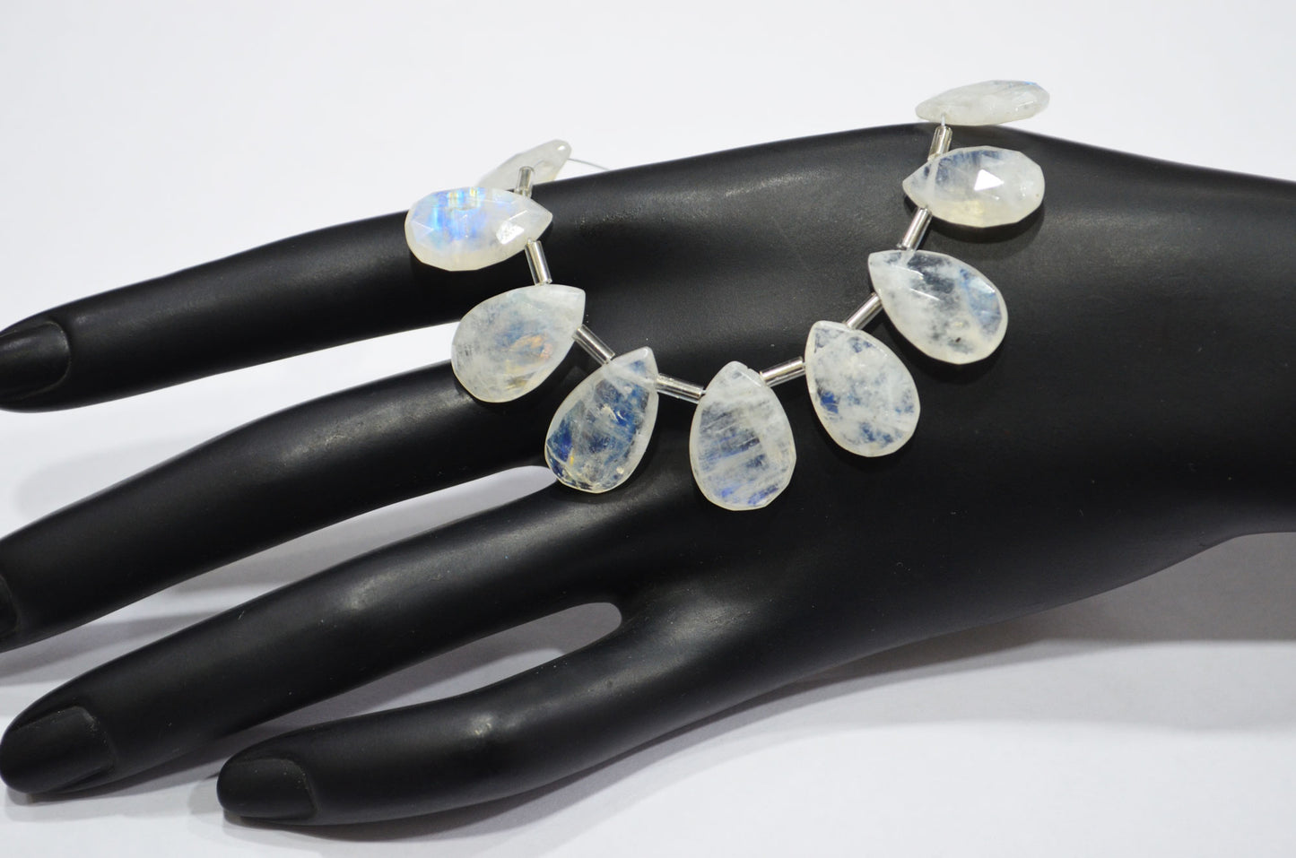 11 Pieces In A Strand Rainbow Moonstone Pear Shape Beads , Sold By Strand , 9x13 - 11x17.50 mm , 32430