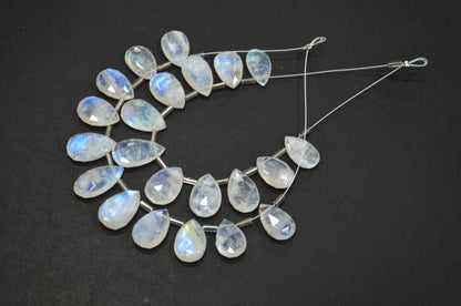 11 Pieces In A Strand Rainbow Moonstone Pear Shape Beads , Sold By Strand , 9x13 - 11x17.50 mm , 32430