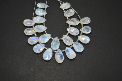 11 Pieces In A Strand Rainbow Moonstone Pear Shape Beads , Sold By Strand , 9x13 - 11x17.50 mm , 32430