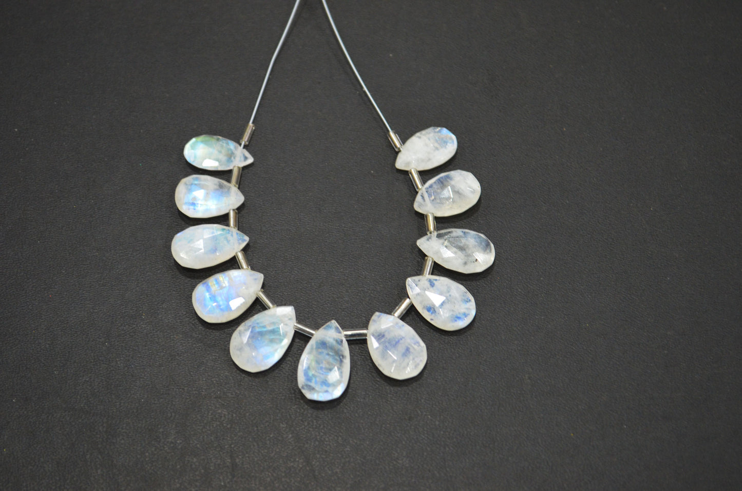 11 Pieces In A Strand Rainbow Moonstone Pear Shape Beads , Sold By Strand , 9x13 - 11x17.50 mm , 32430