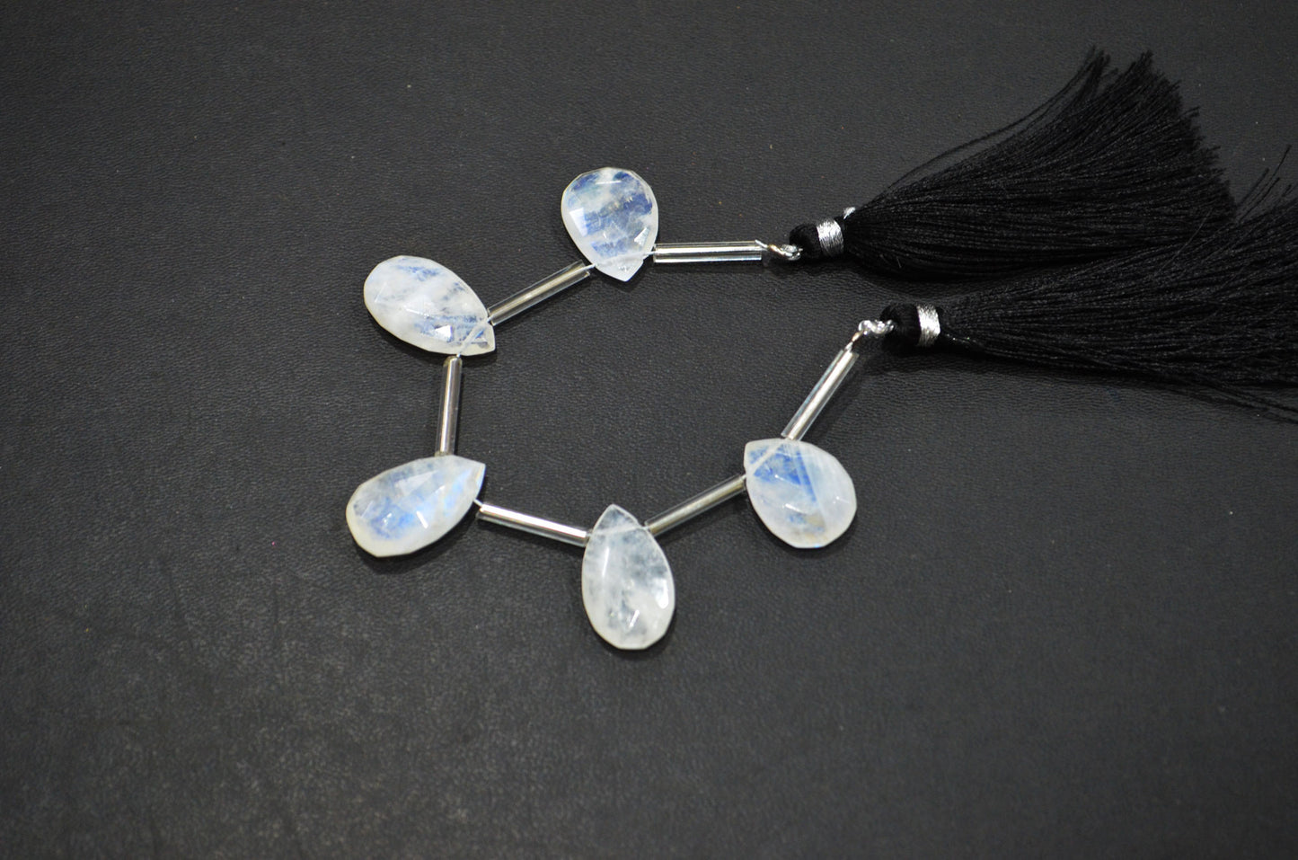 5 Pieces In A Strand Rainbow Moonstone Pear Shape Beads , Sold By Strand , 12x17 - 12x21 mm , 32432