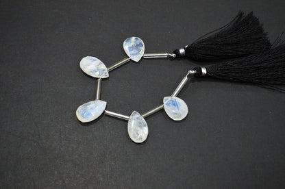 5 Pieces In A Strand Rainbow Moonstone Pear Shape Beads , Sold By Strand , 12x17 - 12x21 mm , 32432