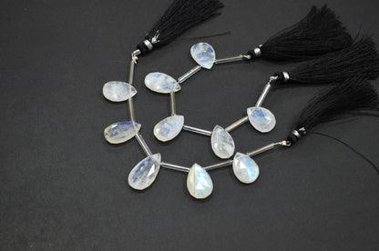5 Pieces In A Strand Rainbow Moonstone Pear Shape Beads , Sold By Strand , 12x17 - 12x21 mm , 32432