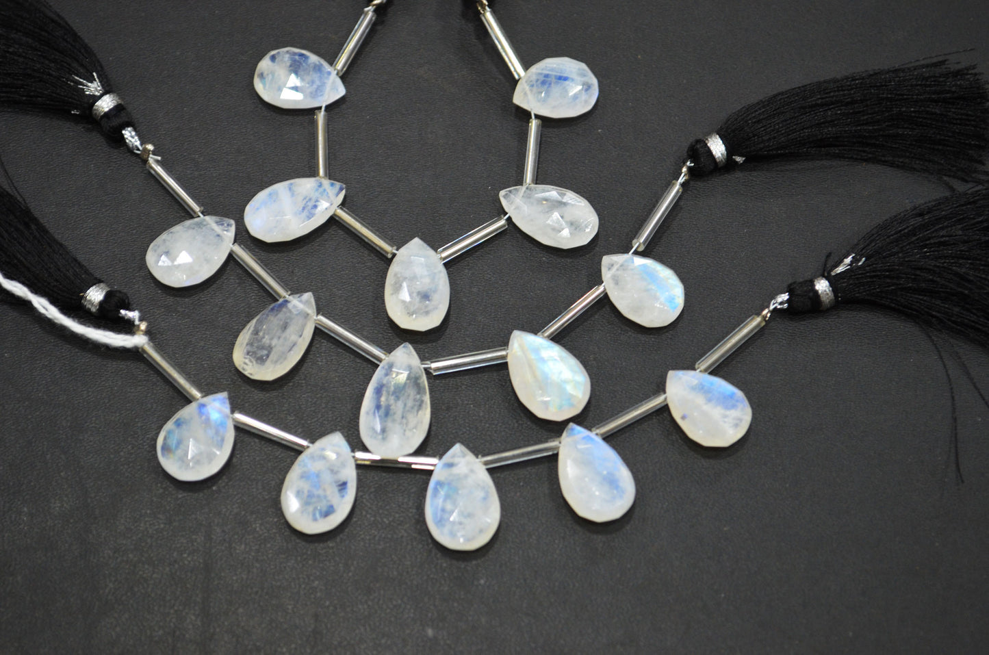 5 Pieces In A Strand Rainbow Moonstone Pear Shape Beads , Sold By Strand , 12x17 - 12x21 mm , 32432