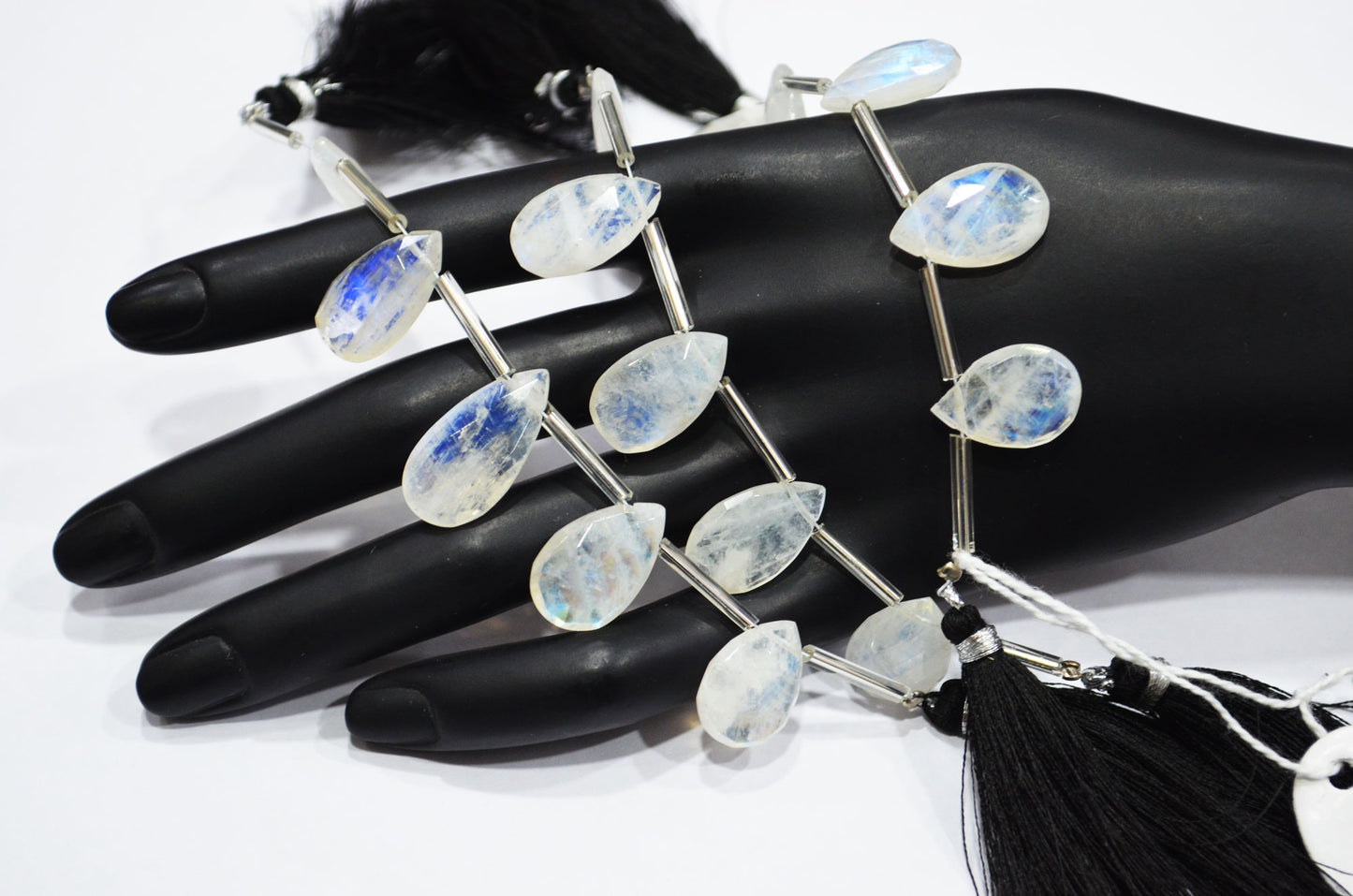 5 Pieces In A Strand Rainbow Moonstone Pear Shape Beads , Sold By Strand , 12x17 - 12x21 mm , 32432