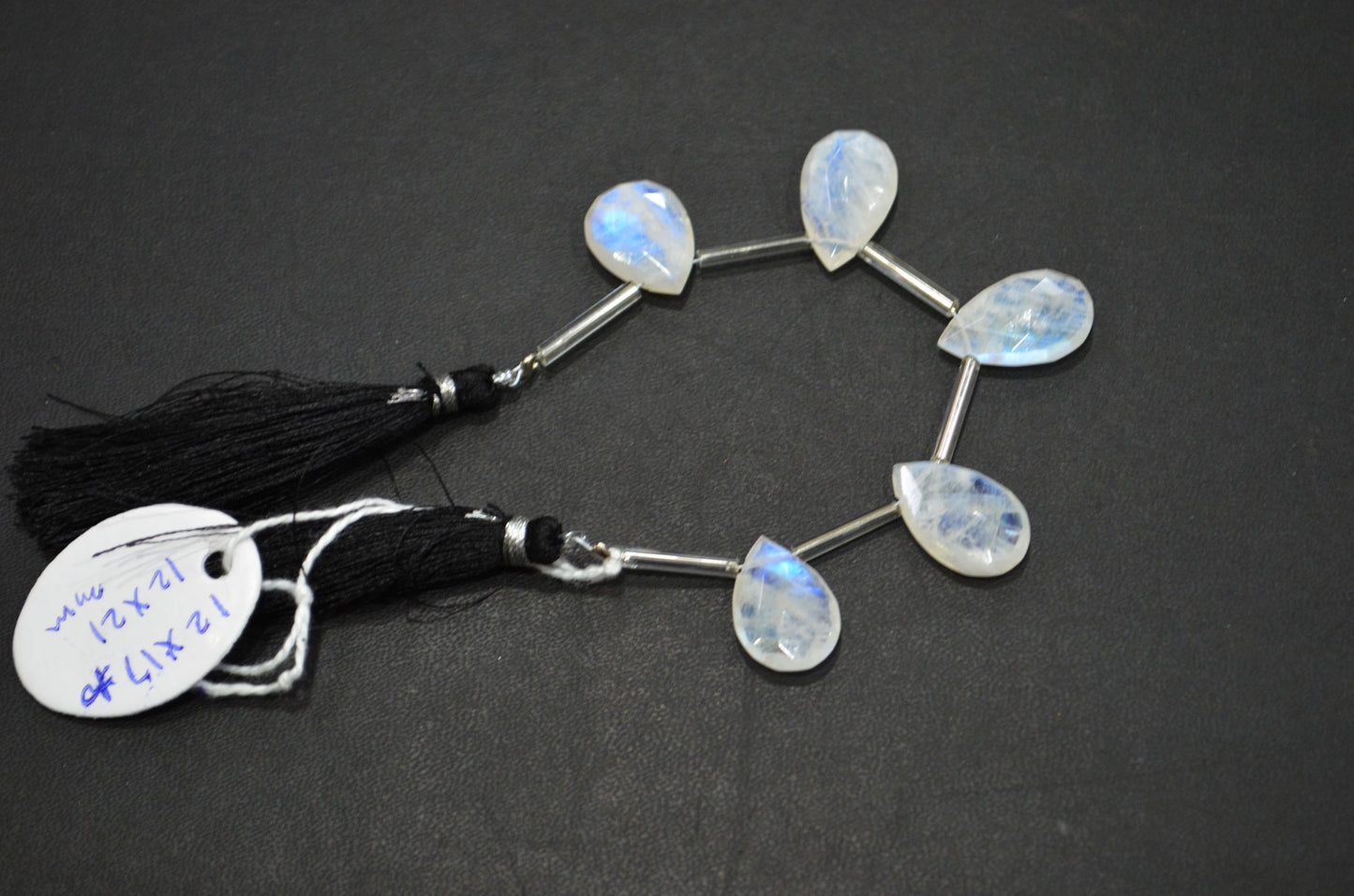 5 Pieces In A Strand Rainbow Moonstone Pear Shape Beads , Sold By Strand , 12x17 - 12x21 mm , 32432
