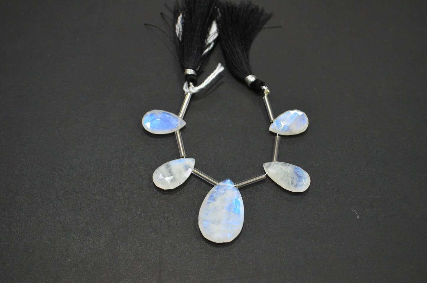 5 Pieces In A Strand Rainbow Moonstone Pear Shape Beads , 12x20 - 19x30 mm , 32433