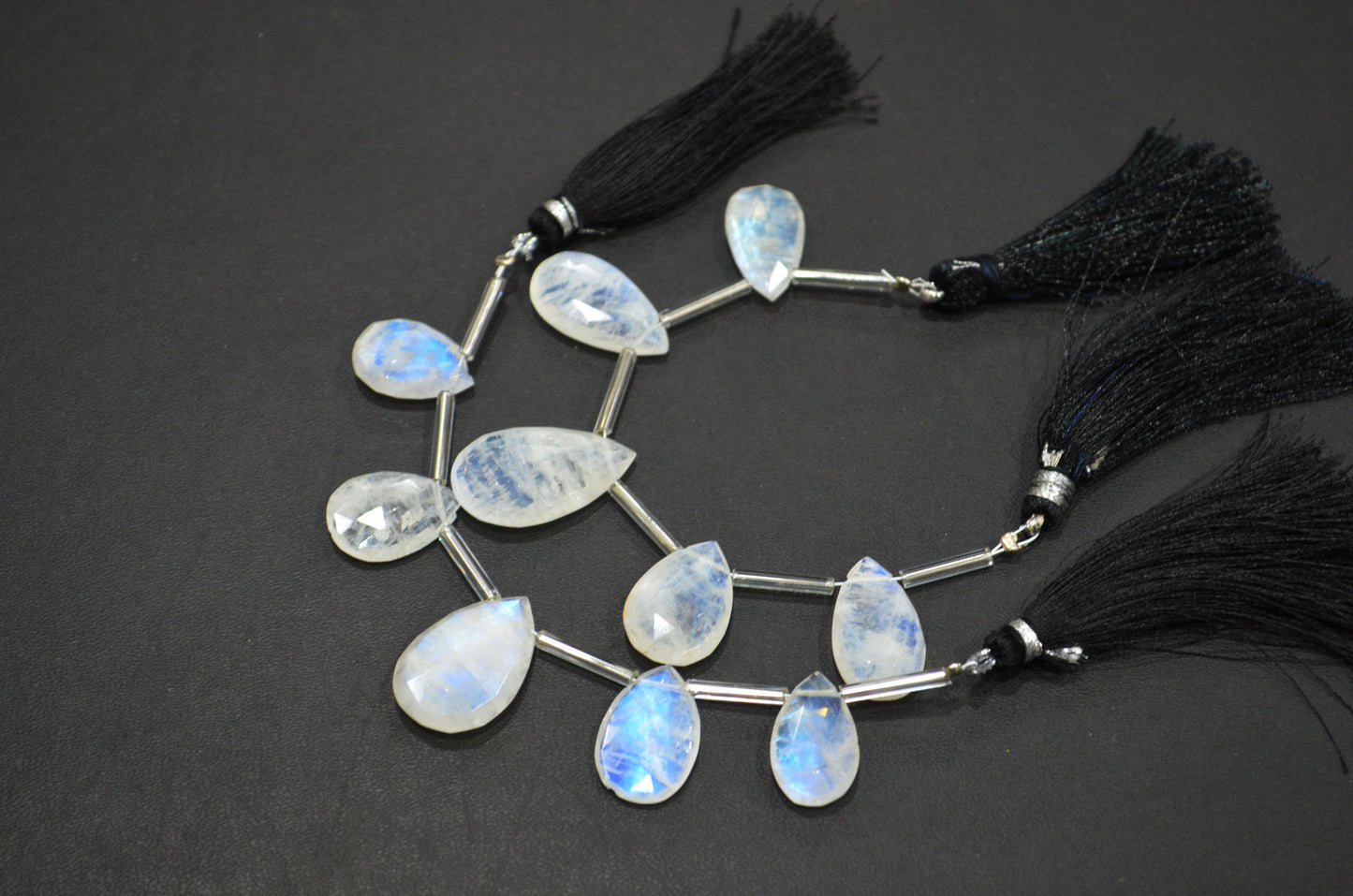 5 Pieces In A Strand Rainbow Moonstone Pear Shape Beads , Sold By Strand , 11x18 - 16.50x23 mm , 32435