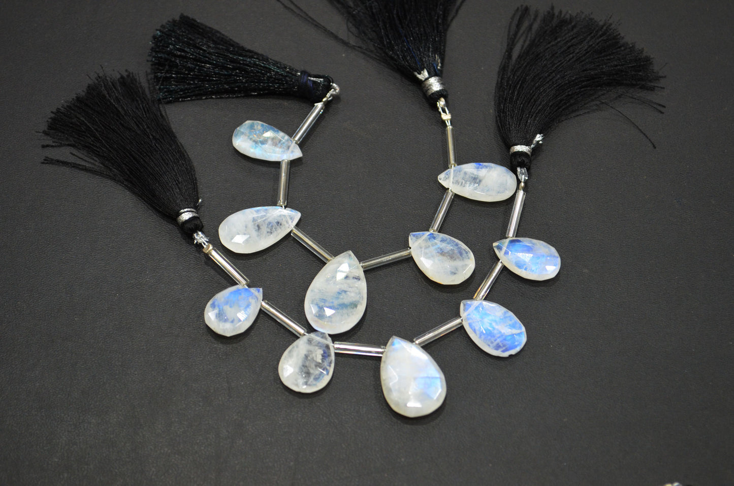5 Pieces In A Strand Rainbow Moonstone Pear Shape Beads , Sold By Strand , 11x18 - 16.50x23 mm , 32435