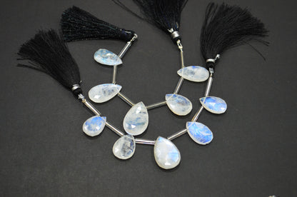 5 Pieces In A Strand Rainbow Moonstone Pear Shape Beads , Sold By Strand , 11x18 - 16.50x23 mm , 32435