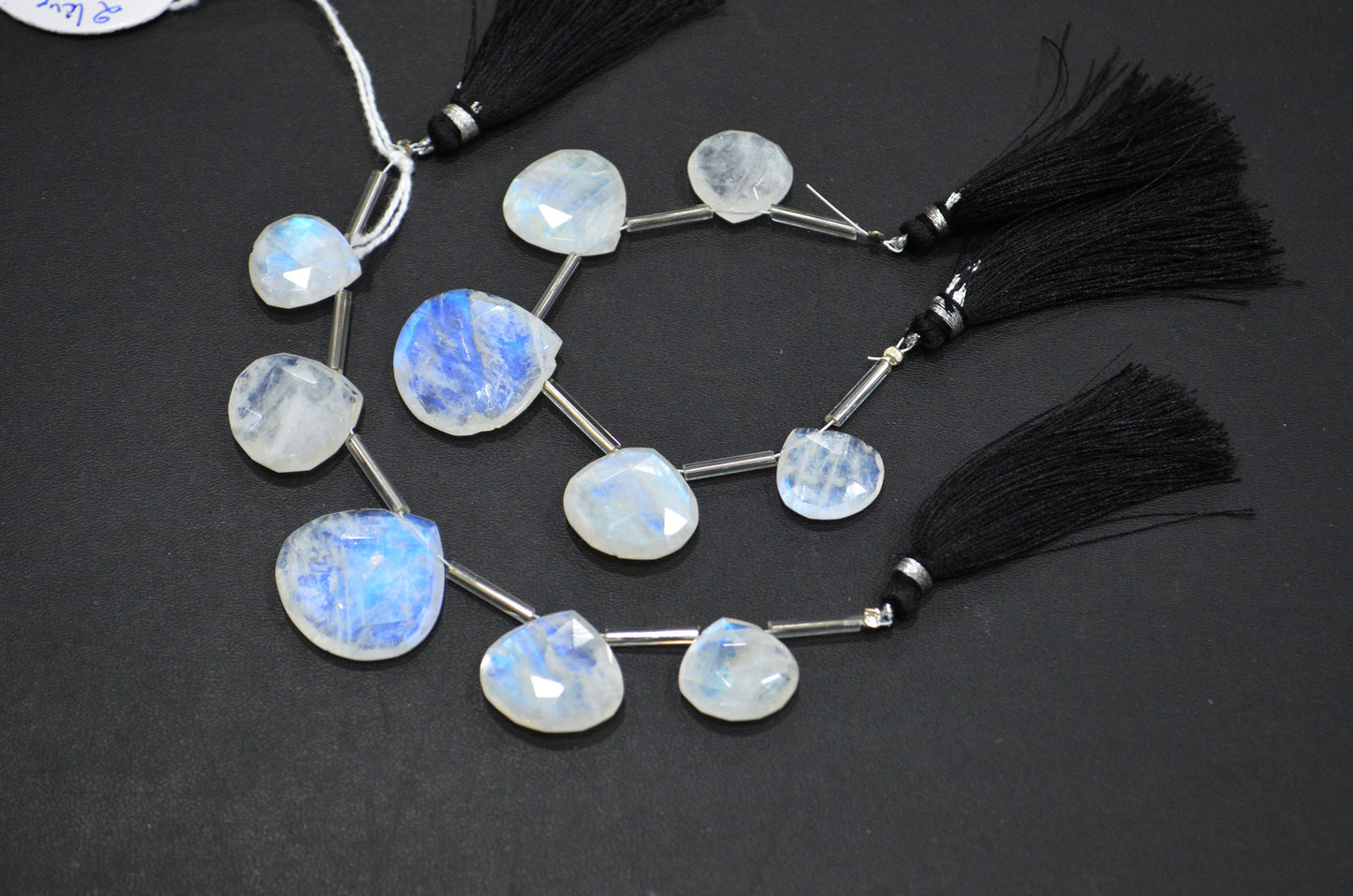 5 Pieces In A Strand Rainbow Moonstone Heart Shape Beads , Sold By Strand , 15x15 - 23x23 mm , 32437