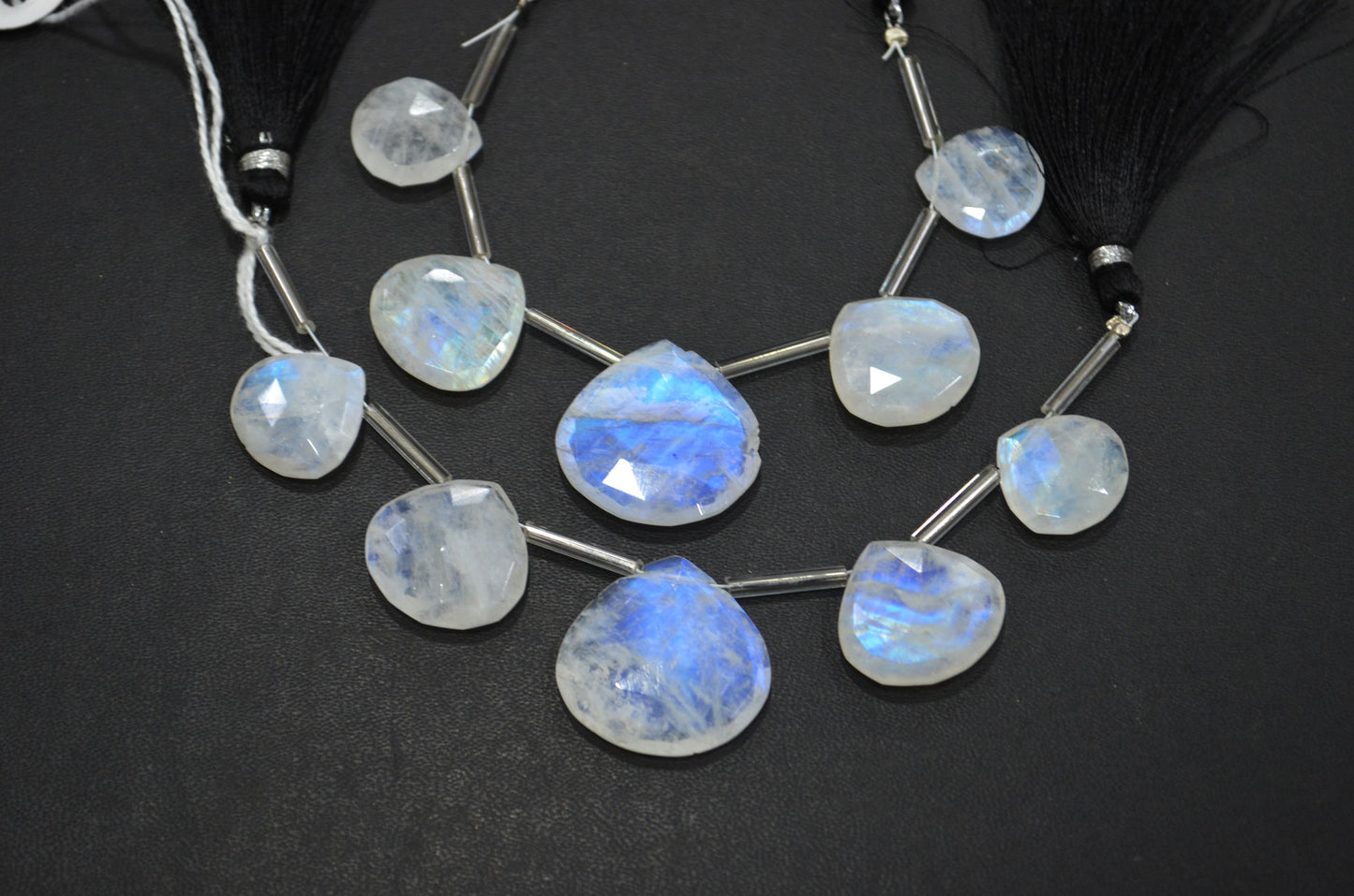 5 Pieces In A Strand Rainbow Moonstone Heart Shape Beads , Sold By Strand , 15x15 - 23x23 mm , 32437