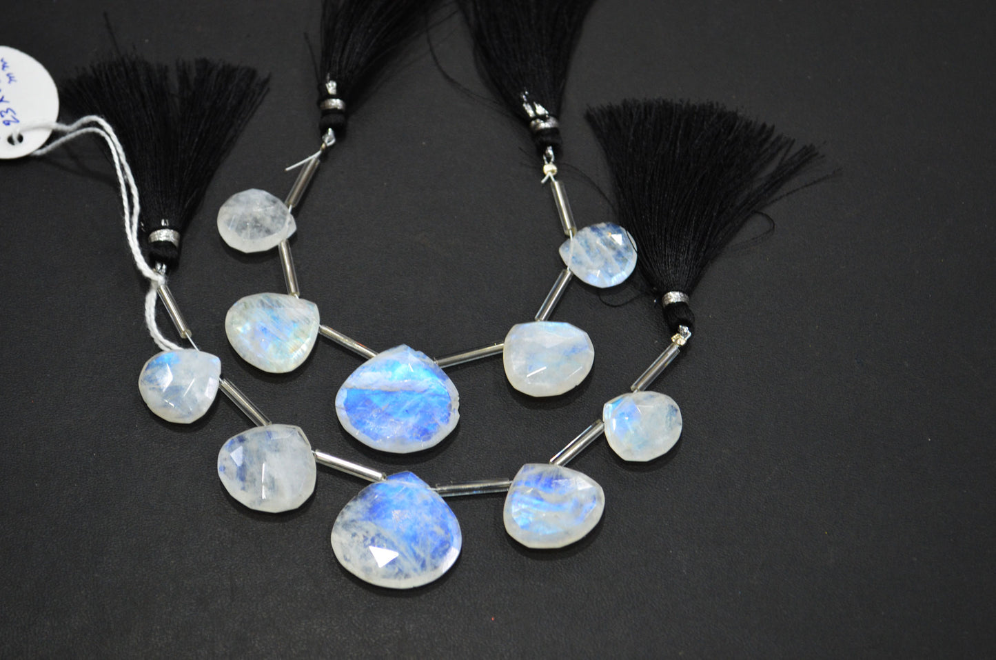 5 Pieces In A Strand Rainbow Moonstone Heart Shape Beads , Sold By Strand , 15x15 - 23x23 mm , 32437