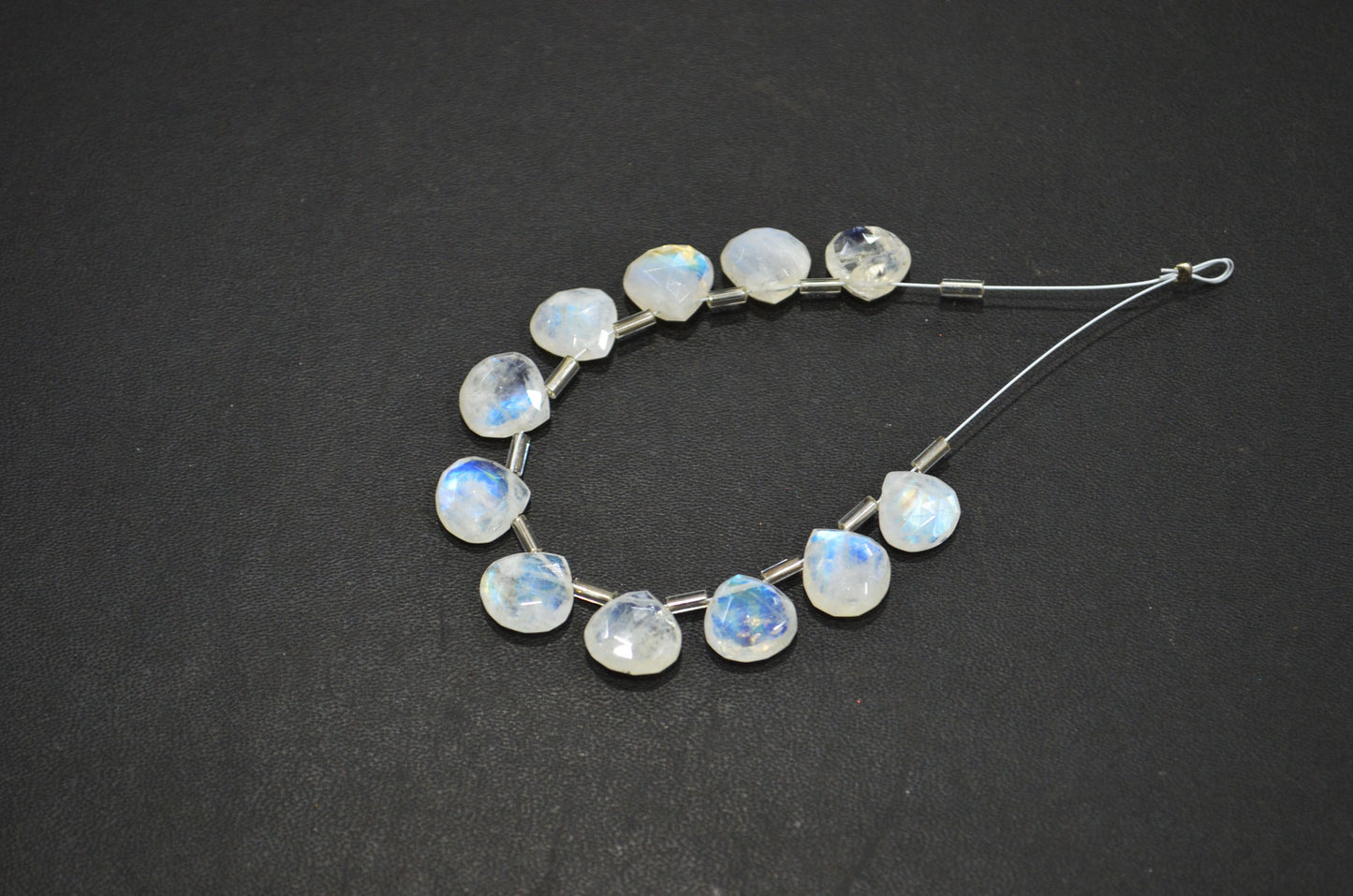 11 Pieces In A Strand Rainbow Moonstone Heart Shape Beads , Sold By Strand , 10.50 - 11 mm , 32440