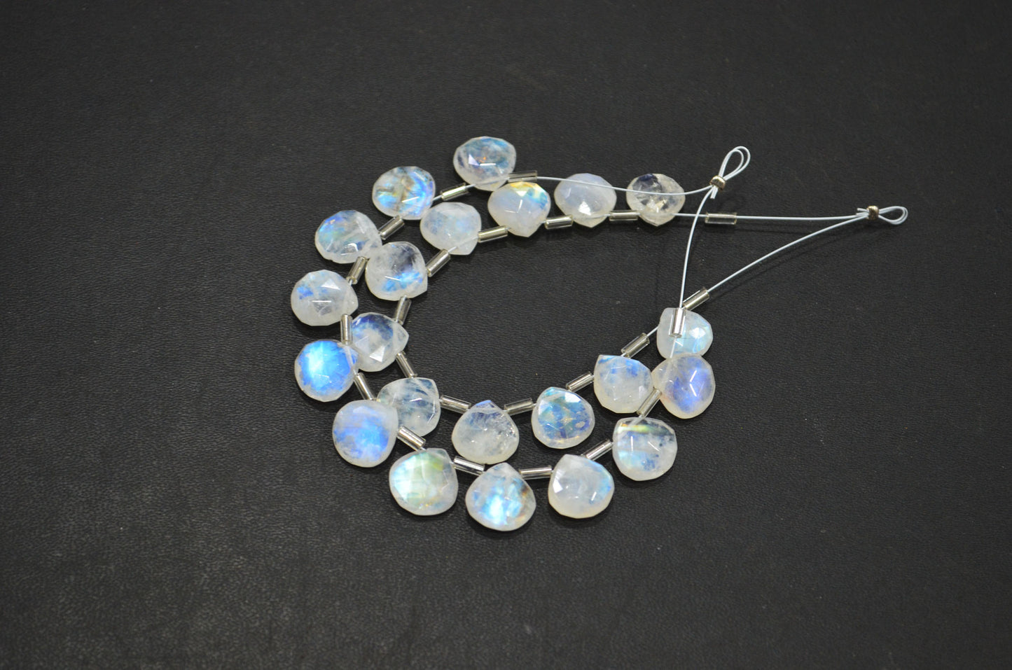 11 Pieces In A Strand Rainbow Moonstone Heart Shape Beads , Sold By Strand , 10.50 - 11 mm , 32440