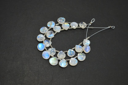 11 Pieces In A Strand Rainbow Moonstone Heart Shape Beads , Sold By Strand , 10.50 - 11 mm , 32440
