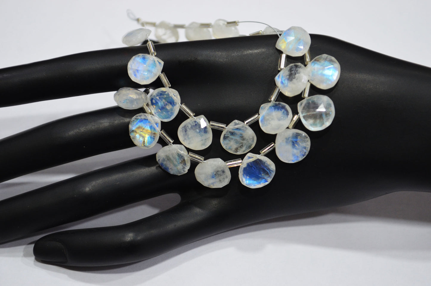 11 Pieces In A Strand Rainbow Moonstone Heart Shape Beads , Sold By Strand , 10.50 - 11 mm , 32440