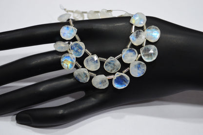 11 Pieces In A Strand Rainbow Moonstone Heart Shape Beads , Sold By Strand , 10.50 - 11 mm , 32440