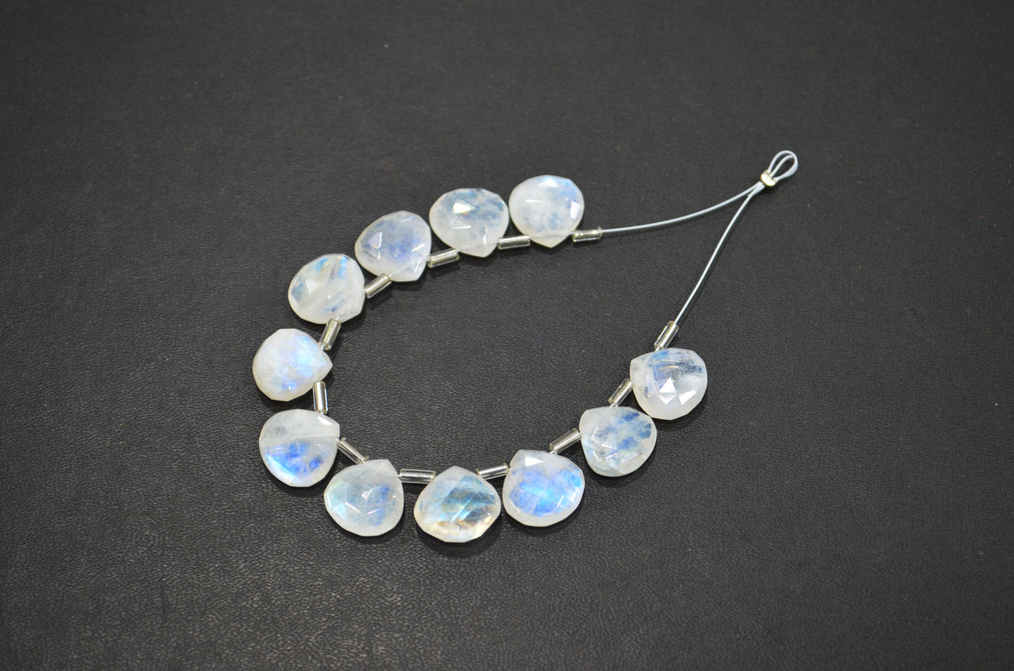 11 Pieces In A Strand Rainbow Moonstone Heart Shape Beads , Sold By Strand , 12x12 - 13x13 mm , 32445