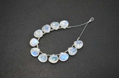 11 Pieces In A Strand Rainbow Moonstone Heart Shape Beads , Sold By Strand , 12x12 - 13x13 mm , 32445
