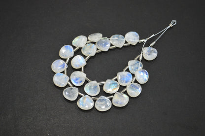 11 Pieces In A Strand Rainbow Moonstone Heart Shape Beads , Sold By Strand , 12x12 - 13x13 mm , 32445