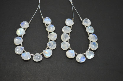 11 Pieces In A Strand Rainbow Moonstone Heart Shape Beads , Sold By Strand , 12x12 - 13x13 mm , 32445