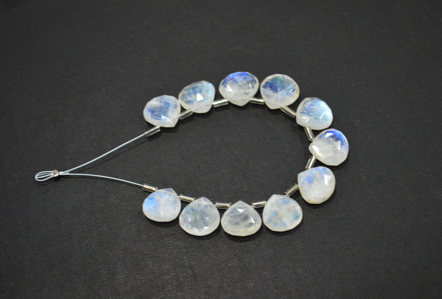 11 Pieces In A Strand Rainbow Moonstone Heart Shape Beads , Sold By Strand , 12x12 - 13x13 mm , 32445