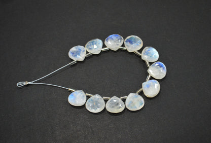 11 Pieces In A Strand Rainbow Moonstone Heart Shape Beads , Sold By Strand , 12x12 - 13x13 mm , 32445