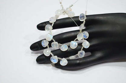 11 Pieces In A Strand Rainbow Moonstone Heart Shape Beads , Sold By Strand , 10x10 mm , 32446