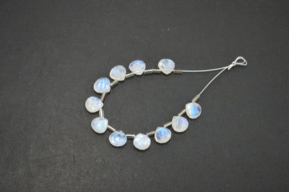 11 Pieces In A Strand Rainbow Moonstone Heart Shape Beads , Sold By Strand , 10x10 mm , 32446