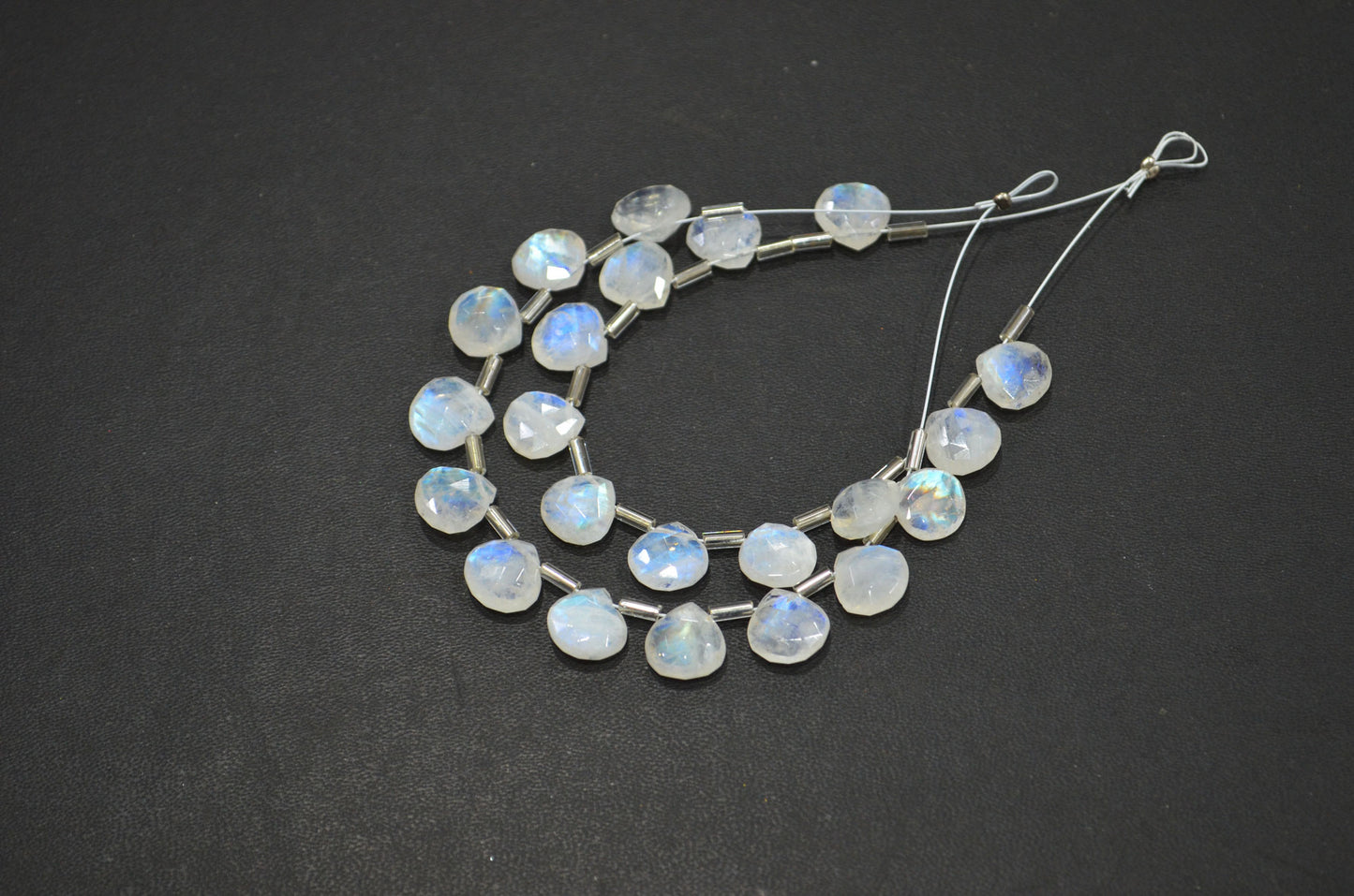 11 Pieces In A Strand Rainbow Moonstone Heart Shape Beads , Sold By Strand , 10x10 mm , 32446