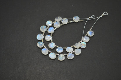 11 Pieces In A Strand Rainbow Moonstone Heart Shape Beads , Sold By Strand , 10x10 mm , 32446