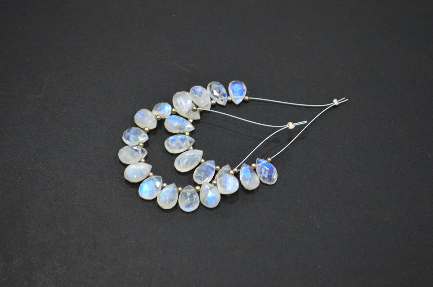 11 Pieces In A Strand Rainbow Moonstone Pear Shape Beads , Sold By Strand , 7x10 - 7x12 mm , 32447