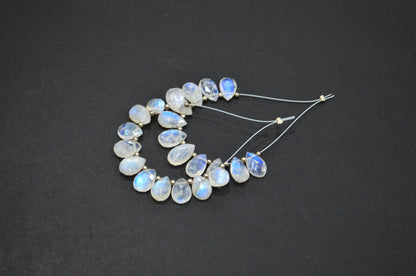 11 Pieces In A Strand Rainbow Moonstone Pear Shape Beads , Sold By Strand , 7x10 - 7x12 mm , 32447