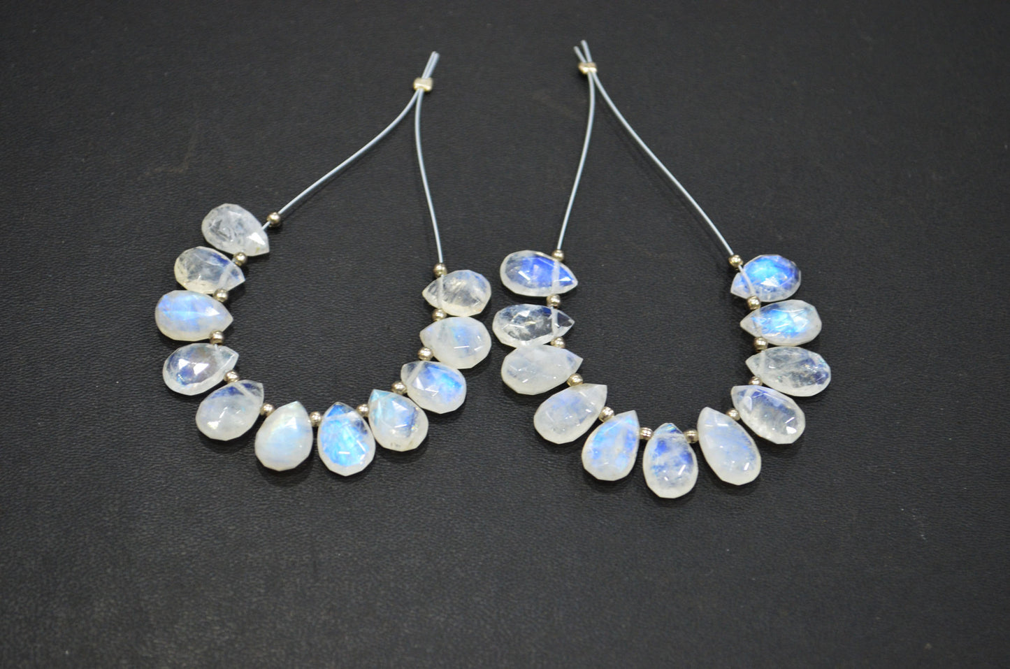 11 Pieces In A Strand Rainbow Moonstone Pear Shape Beads , Sold By Strand , 7x10 - 7x12 mm , 32447