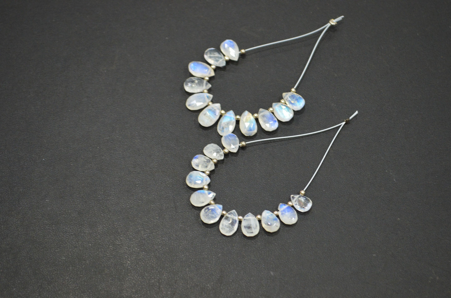 11 Pieces In A Strand Rainbow Moonstone Pear Shape Beads , Sold By Strand , 6x8 - 6.50x11 mm , 32449