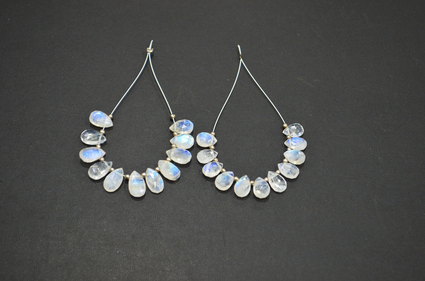 11 Pieces In A Strand Rainbow Moonstone Pear Shape Beads , Sold By Strand , 6x8 - 6.50x11 mm , 32449