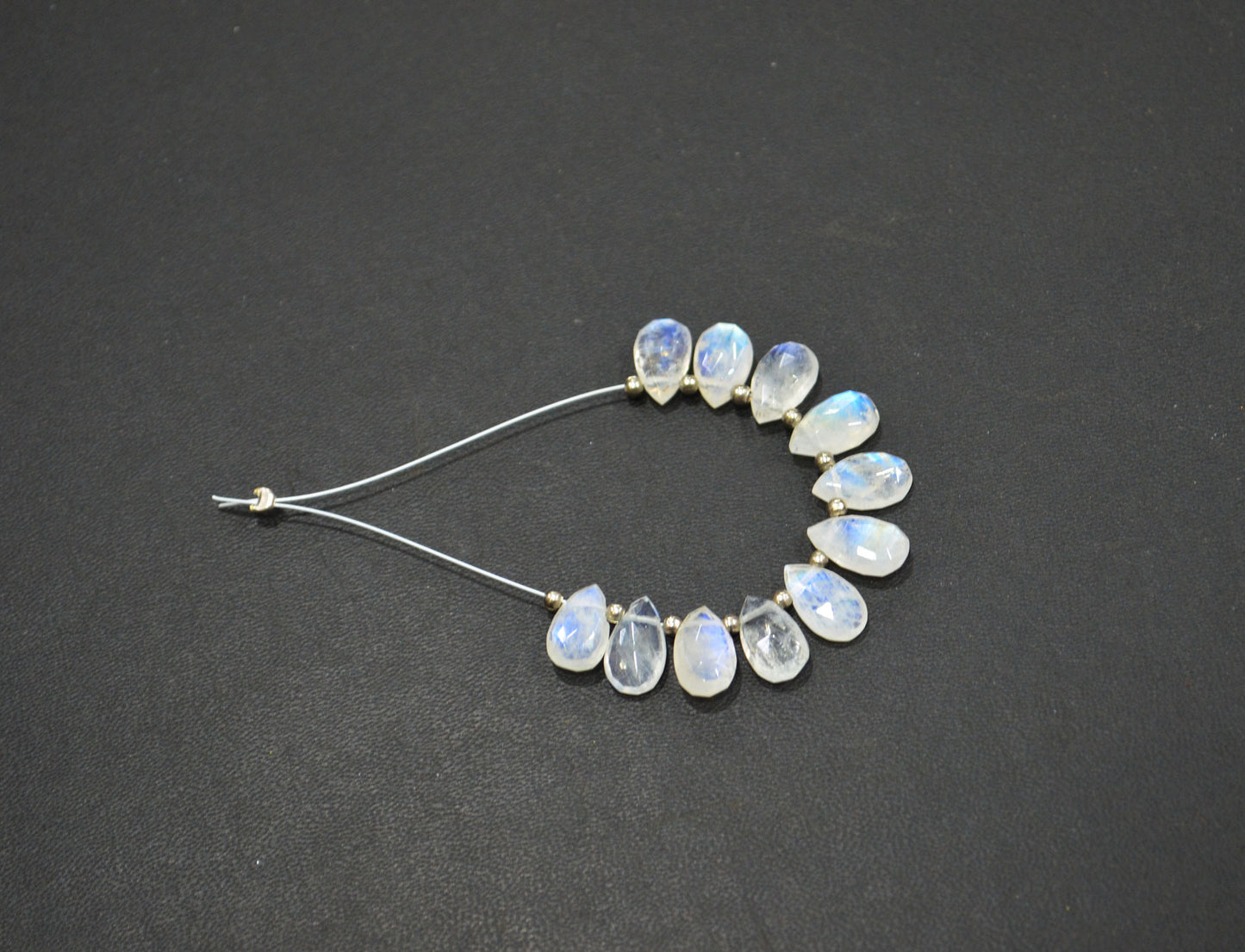 11 Pieces In A Strand Rainbow Moonstone Pear Shape Beads , Sold By Strand , 6x8 - 6.50x11 mm , 32449