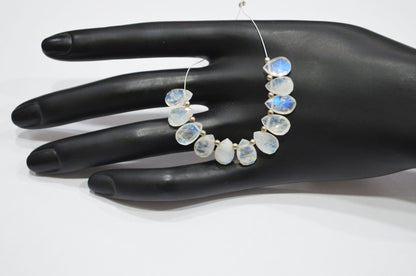 11 Pieces In A Strand Rainbow Moonstone Pear Shape Beads , Sold By Strand , 6.50x10 - 7x13 mm , 32453