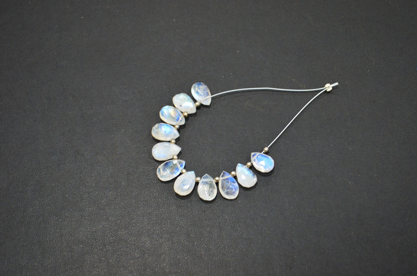 11 Pieces In A Strand Rainbow Moonstone Pear Shape Beads , Sold By Strand , 6.50x10 - 7x13 mm , 32453