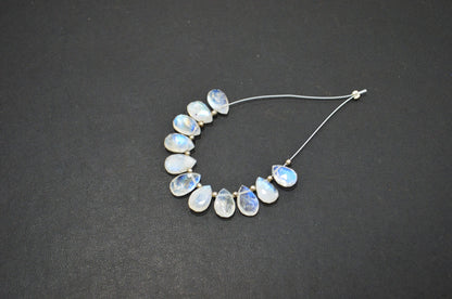 11 Pieces In A Strand Rainbow Moonstone Pear Shape Beads , Sold By Strand , 6.50x10 - 7x13 mm , 32453