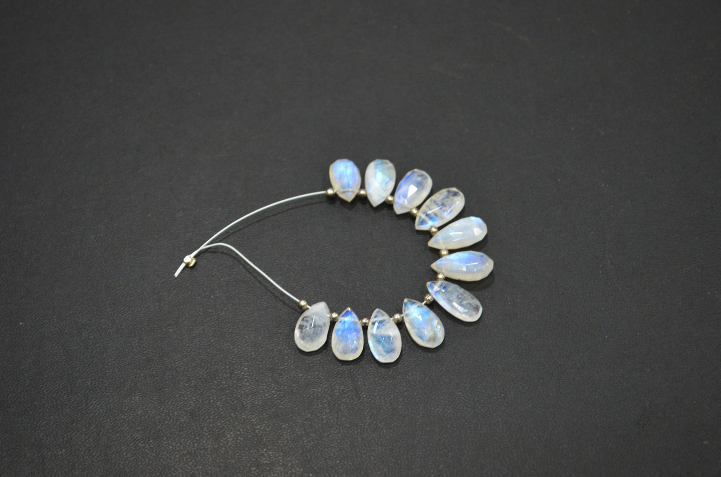 11 Pieces In A Strand Rainbow Moonstone Pear Shape Beads , Sold By Strand , 6.50x10 - 7x13 mm , 32453