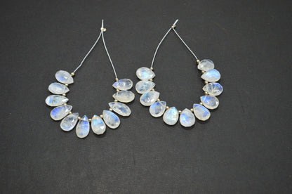11 Pieces In A Strand Rainbow Moonstone Pear Shape Beads , Sold By Strand , 8x12 - 8x13 mm , 32454