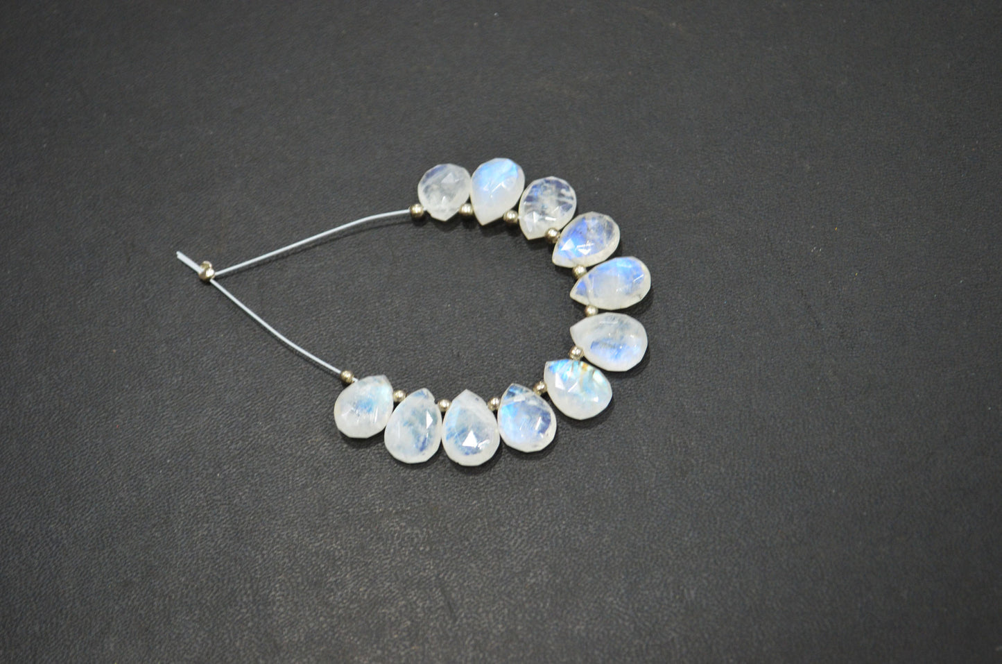 11 Pieces In A Strand Rainbow Moonstone Pear Shape Beads , Sold By Strand , 8x12 - 8x13 mm , 32454