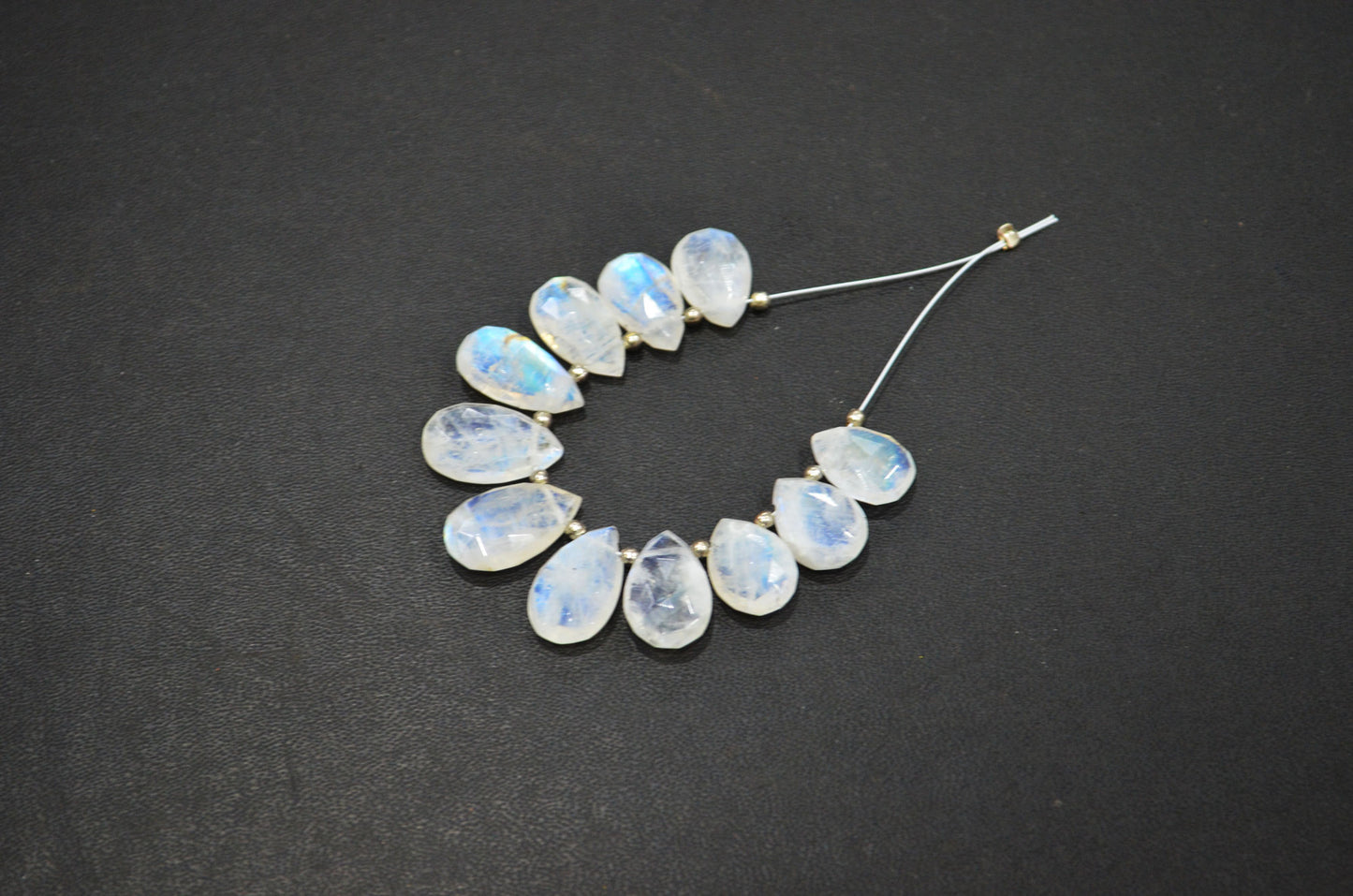 11 Pieces In A Strand Rainbow Moonstone Pear Shape Beads , 9x12 - 9x16 mm , 32457