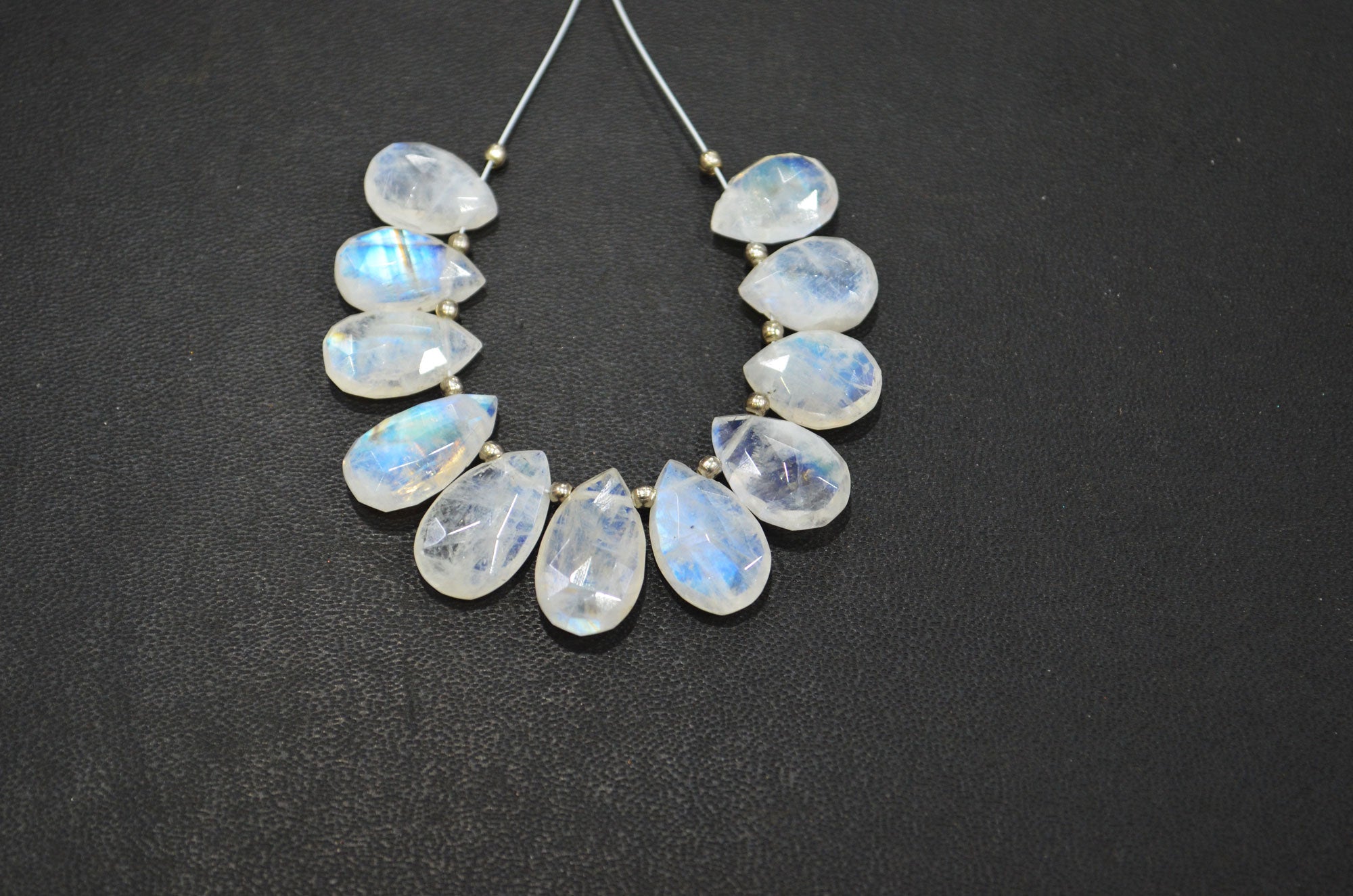 11 Pieces In A Strand Rainbow Moonstone Pear Shape Beads , 9x12 - 9x16 mm , 32457