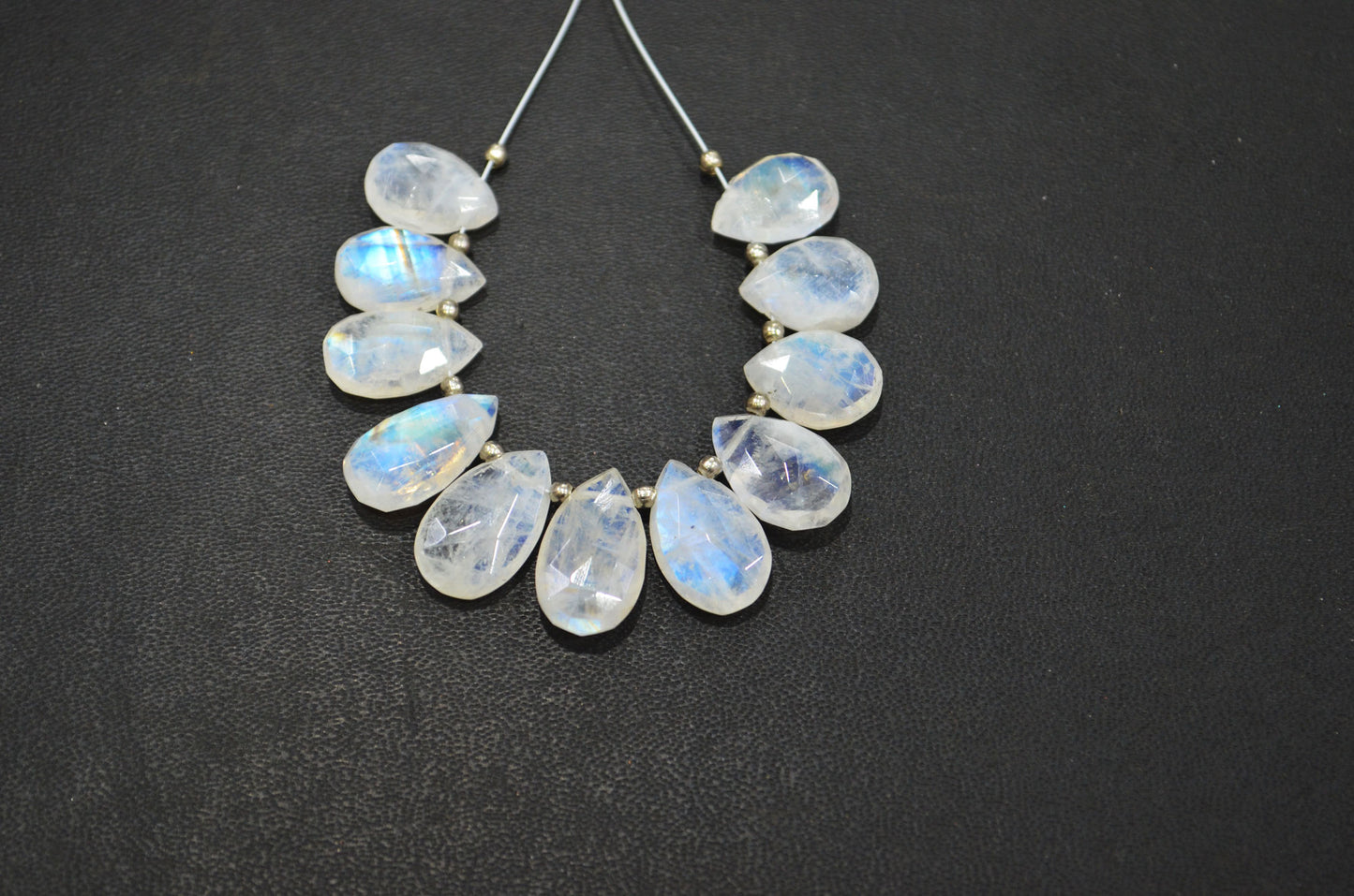 11 Pieces In A Strand Rainbow Moonstone Pear Shape Beads , 9x12 - 9x16 mm , 32457